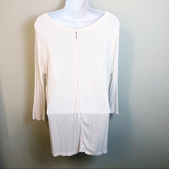 5/$25 Rue 21 Soft Long Sleeve White Tunic Top Med - Picture 2 of 3